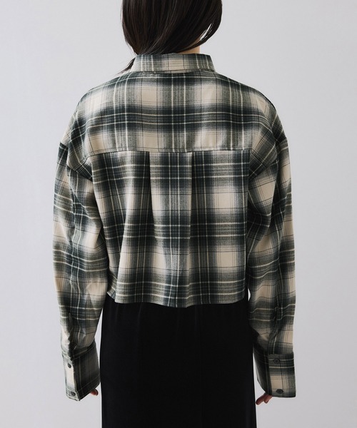 VIS（ビス）の「【WEB/一部店舗限定】オンブレチェックショートシャツ（シャツ/ブラウス・レディース・ブラウン/ブラック系その他/グリーン系その他・FREE）」の12枚目の写真