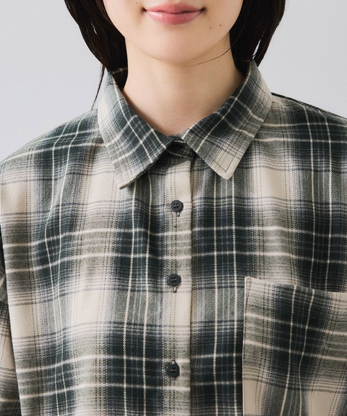 VIS（ビス）の「【WEB/一部店舗限定】オンブレチェックショートシャツ（シャツ/ブラウス・レディース・ブラウン/ブラック系その他/グリーン系その他・FREE）」の13枚目の写真