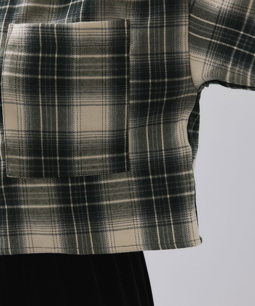 VIS（ビス）の「【WEB/一部店舗限定】オンブレチェックショートシャツ（シャツ/ブラウス・レディース・ブラウン/ブラック系その他/グリーン系その他・FREE）」の15枚目の写真