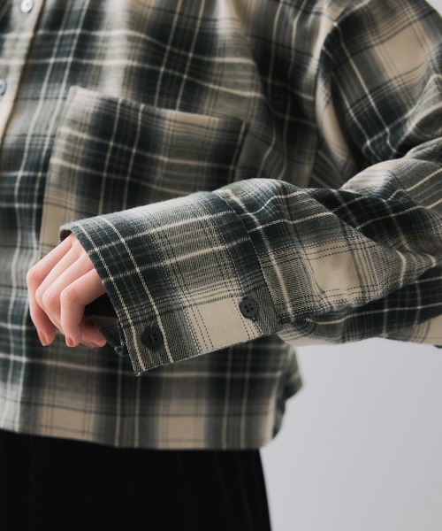VIS（ビス）の「【WEB/一部店舗限定】オンブレチェックショートシャツ（シャツ/ブラウス・レディース・ブラウン/ブラック系その他/グリーン系その他・FREE）」の17枚目の写真