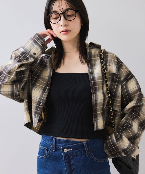 VIS（ビス）の「【WEB/一部店舗限定】オンブレチェックショートシャツ（シャツ/ブラウス・レディース・ブラウン/ブラック系その他/グリーン系その他・FREE）」の18枚目の写真
