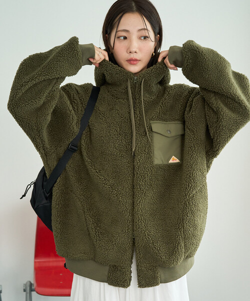 FREAK'S STORE（フリークスストア）の「限定展開 KELTY × FREAK'S STORE/ケルティ 別注 ボア フーディー ミドル コート（その他アウター・レディース・ブラック/オリーブ/ナチュラル・ﾌﾘ-）」の3枚目の写真