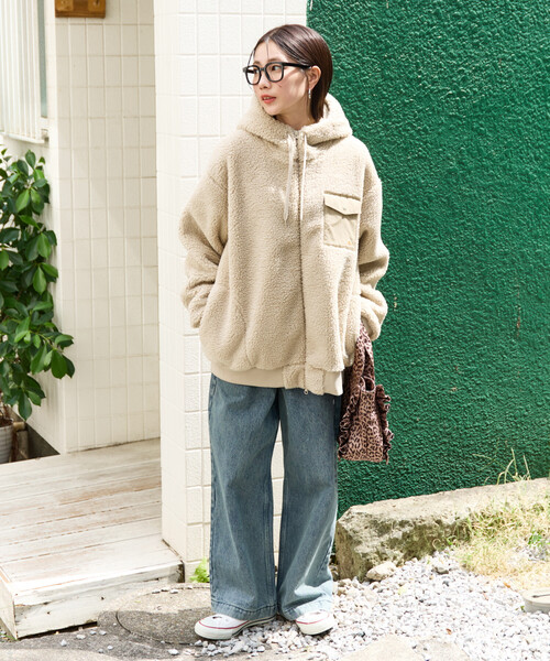 FREAK'S STORE（フリークスストア）の「限定展開 KELTY × FREAK'S STORE/ケルティ 別注 ボア フーディー ミドル コート（その他アウター・レディース・ブラック/オリーブ/ナチュラル・ﾌﾘ-）」の18枚目の写真