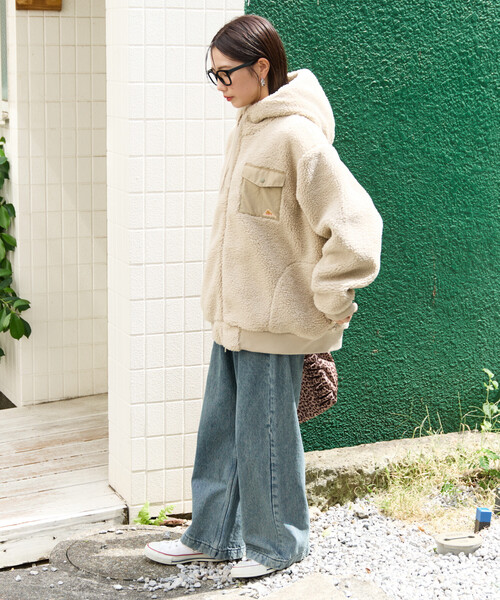 FREAK'S STORE（フリークスストア）の「限定展開 KELTY × FREAK'S STORE/ケルティ 別注 ボア フーディー ミドル コート（その他アウター・レディース・ブラック/オリーブ/ナチュラル・ﾌﾘ-）」の17枚目の写真