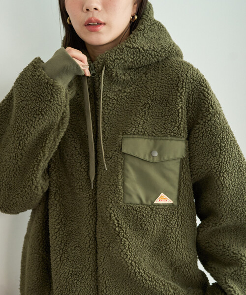 FREAK'S STORE（フリークスストア）の「限定展開 KELTY × FREAK'S STORE/ケルティ 別注 ボア フーディー ミドル コート（その他アウター・レディース・ブラック/オリーブ/ナチュラル・ﾌﾘ-）」の10枚目の写真