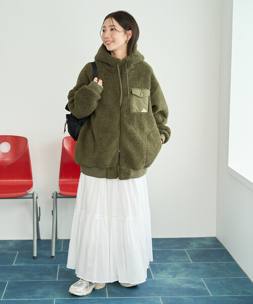 FREAK'S STORE ミドルコート FREAK'S STORE/ウーリー ハイネック テントラインミドルコート