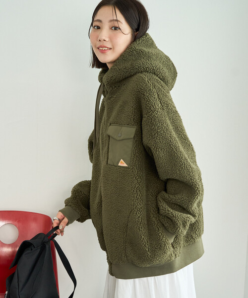 FREAK'S STORE（フリークスストア）の「限定展開 KELTY × FREAK'S STORE/ケルティ 別注 ボア フーディー ミドル コート（その他アウター・レディース・ブラック/オリーブ/ナチュラル・ﾌﾘ-）」の4枚目の写真