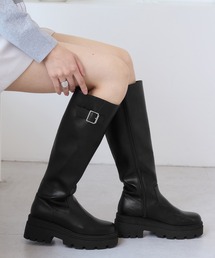 Juze | サイドバックルタンクソールロングブーツ(ブーツ)