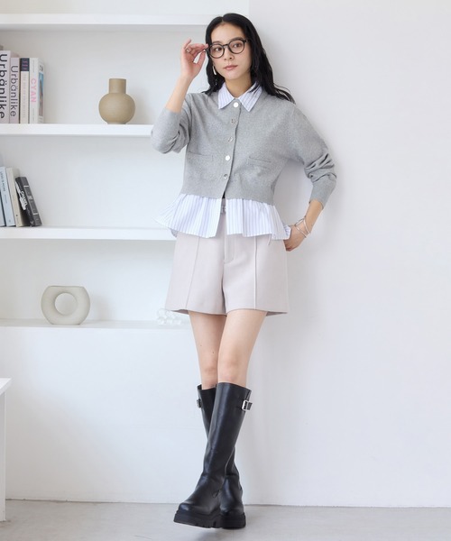 Juze（ジュゼ）の「サイドバックルタンクソールロングブーツ（ブーツ・レディース・ダークブラウン/ブラック・S/L/M）」の10枚目の写真