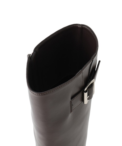Juze（ジュゼ）の「サイドバックルタンクソールロングブーツ（ブーツ・レディース・ダークブラウン/ブラック・S/L/M）」の7枚目の写真