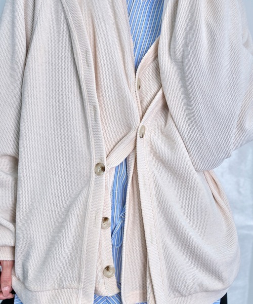Nora Lily(ノラリリー)の「【Nora Lily】Switching Design Cardigan(カーディガン/ボレロ・メンズ・ライトグレー/アイボリー/ブラック/チャコールグレー・FREE)」の11枚目の写真