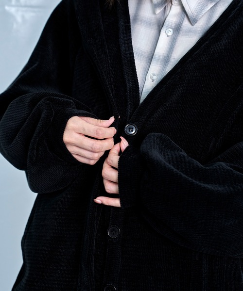 Nora Lily(ノラリリー)の「【Nora Lily】Switching Design Cardigan(カーディガン/ボレロ・メンズ・ライトグレー/アイボリー/ブラック/チャコールグレー・FREE)」の17枚目の写真