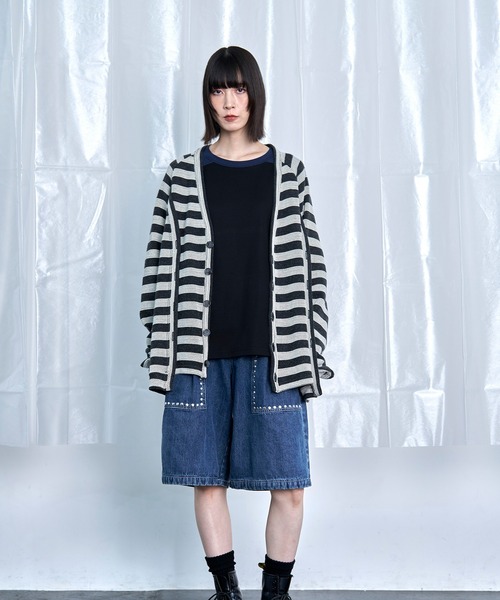 Nora Lily(ノラリリー)の「【Nora Lily】Switching Design Cardigan(カーディガン/ボレロ・メンズ・ライトグレー/アイボリー/ブラック/チャコールグレー・FREE)」の21枚目の写真