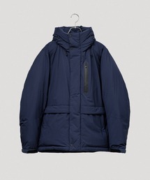 アダムエロペ ノーカラーコート ウール ダウン混 ブルー ADAM ET ROPE' ステンカラーコート コート 「マフラー付き