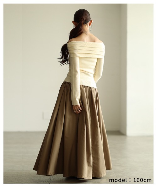 Sawa a la mode(サワアラモード)の「オフショルニットプルオーバー(ニット/セーター・レディース・レッド/ブラック/アイボリー・FREE)」の17枚目の写真
