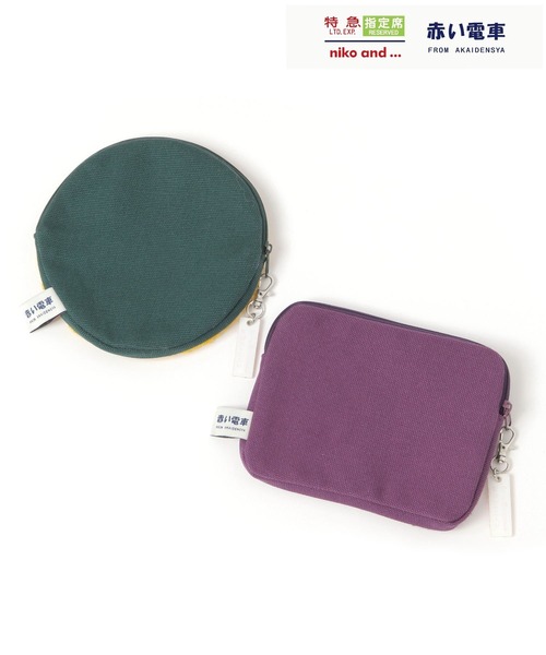 赤い電車】サガラ刺繍ポーチ（ポーチ）｜niko and