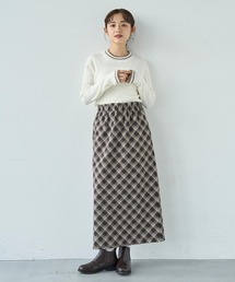 バイアスチェック ナロースカート【585103】