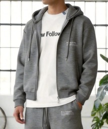 SUPERTHANKS | ワンポイント刺繍ジップアップフーディ/Double-knit Embroidery Zip-Hoodie(パーカー)