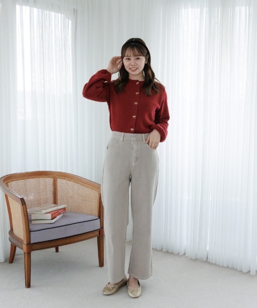 flower（フラワー）の「リボンボタンカーディガン（カーディガン/ボレロ・レディース・レッド/ネイビー/グレー・FREE）」の10枚目の写真