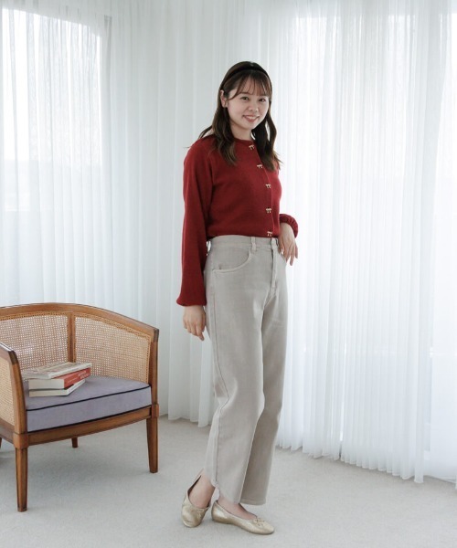 flower（フラワー）の「リボンボタンカーディガン（カーディガン/ボレロ・レディース・レッド/ネイビー/グレー・FREE）」の11枚目の写真