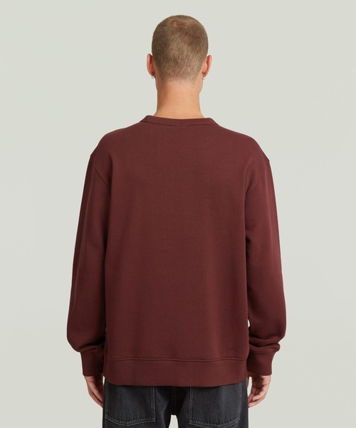 G-STAR(ジースター)の「Applique Sweater/ブランドロゴワッペンスウェット(スウェット・メンズ・ヘザーグレー/レッド系その他/ダークブラック・X-SMALL/LARGE/MEDIUM/SMALL/X-LARGE)」の10枚目の写真