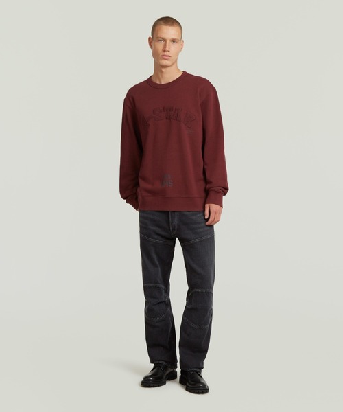 G-STAR(ジースター)の「Applique Sweater/ブランドロゴワッペンスウェット(スウェット・メンズ・ヘザーグレー/レッド系その他/ダークブラック・X-SMALL/LARGE/MEDIUM/SMALL/X-LARGE)」の12枚目の写真