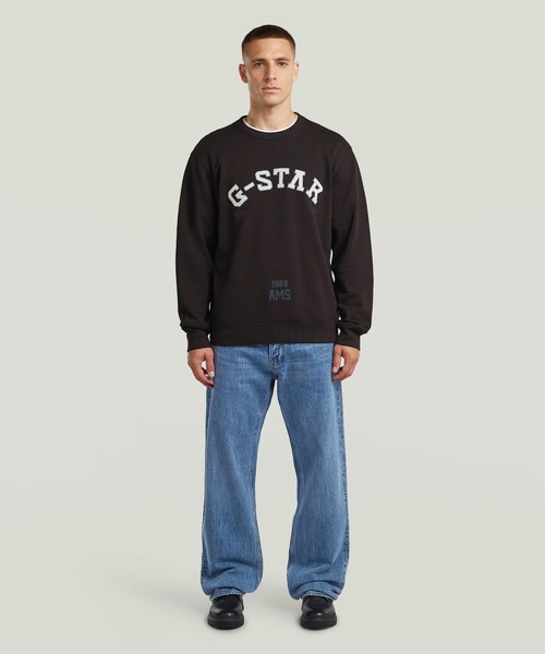 G-STAR(ジースター)の「Applique Sweater/ブランドロゴワッペンスウェット(スウェット・メンズ・ヘザーグレー/レッド系その他/ダークブラック・X-SMALL/LARGE/MEDIUM/SMALL/X-LARGE)」の7枚目の写真
