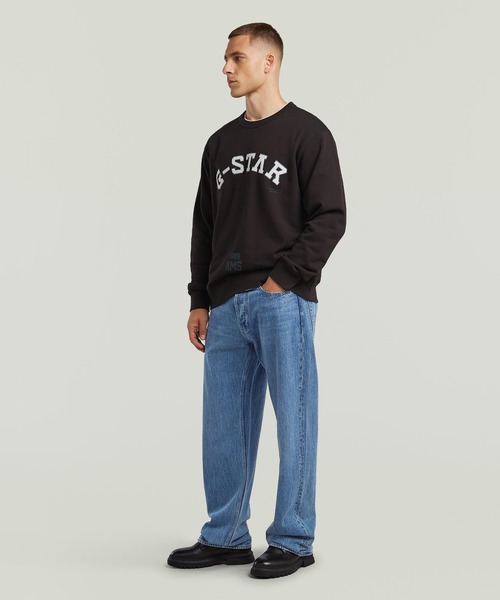 G-STAR(ジースター)の「Applique Sweater/ブランドロゴワッペンスウェット(スウェット・メンズ・ヘザーグレー/レッド系その他/ダークブラック・X-SMALL/LARGE/MEDIUM/SMALL/X-LARGE)」の6枚目の写真