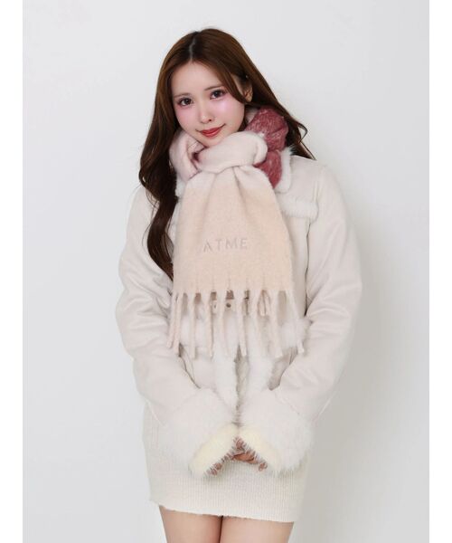 EATME（イートミー）の「ボーダー刺繍マフラー（マフラー・レディース・ブラウン/ピンク/グレー・FREE）」の16枚目の写真