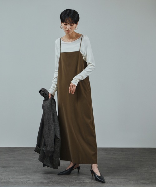 サロン アダム エ ロペ（SALON adam et rope’ ）/パールレザーライクキャミワンピース セール】パールレザーライクキャミワンピース（ワンピース）｜SALON