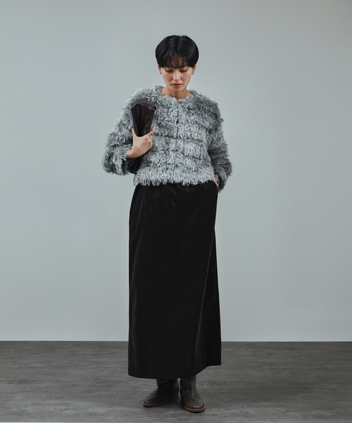 SALON adam et rope'（サロン アダム エ ロペ）の「パールレザーライクキャミワンピース（ワンピース・レディース・ブラック/ブラウン系その他2・FREE）」の20枚目の写真