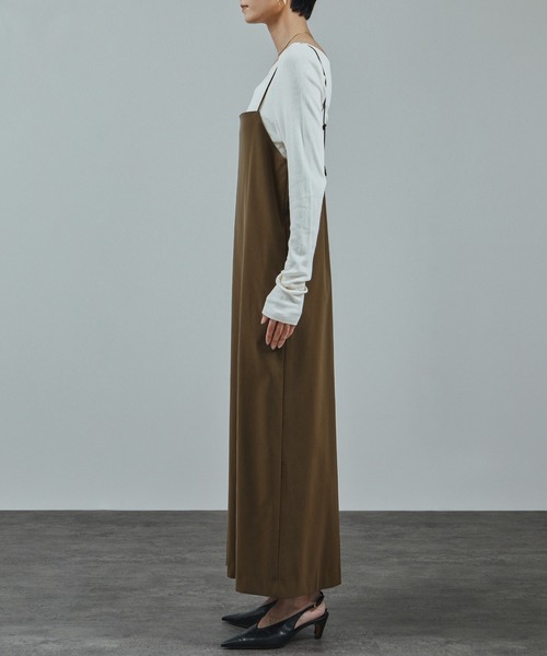 SALON adam et rope'（サロン アダム エ ロペ）の「パールレザーライクキャミワンピース（ワンピース・レディース・ブラック/ブラウン系その他2・FREE）」の15枚目の写真