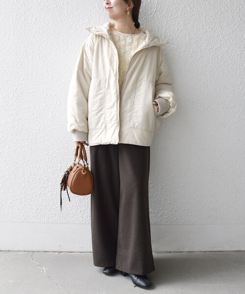 セール】【WEB限定】SHIPS any: 中綿 ダブル ジップ スタンド ブルゾン