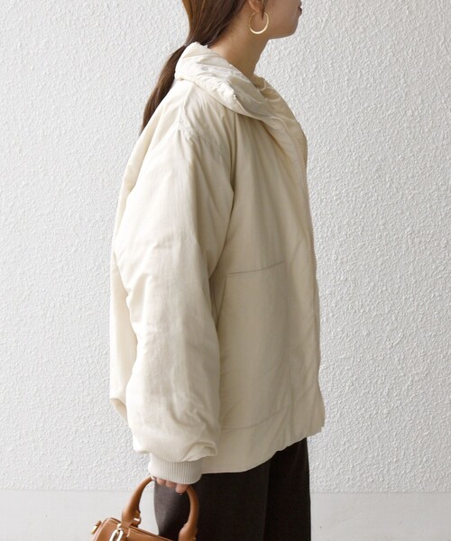 WEB限定】SHIPS any: 中綿 ダブル ジップ スタンド ブルゾン（ブルゾン