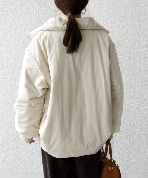 セール】【WEB限定】SHIPS any: 中綿 ダブル ジップ スタンド ブルゾン