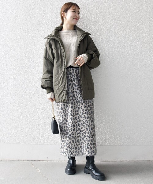 WEB限定】SHIPS any: 中綿 ダブル ジップ スタンド ブルゾン（ブルゾン