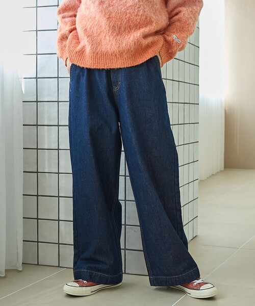 coen（コーエン）の「裏起毛ワイドデニムパンツ【インフルエンサー紹介アイテム】（デニムパンツ・レディース・コバルトブルー/ダークグレー/ネイビー・S/L/M）」の2枚目の写真
