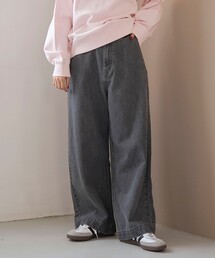 coen | 裏起毛ワイドデニムパンツ【インフルエンサー紹介アイテム】(デニムパンツ)