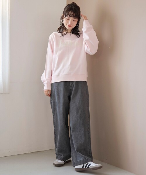 coen（コーエン）の「裏起毛ワイドデニムパンツ【インフルエンサー紹介アイテム】（デニムパンツ・レディース・コバルトブルー/ダークグレー/ネイビー・S/L/M）」の4枚目の写真