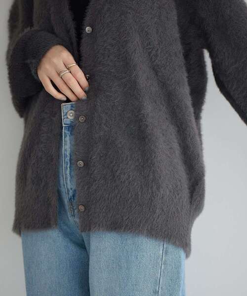 YECCA VECCA(イェッカヴェッカ)の「ラメシャギーカーディガン(カーディガン/ボレロ・レディース・ベージュ/ミント/チャコールグレー・FREE)」の15枚目の写真