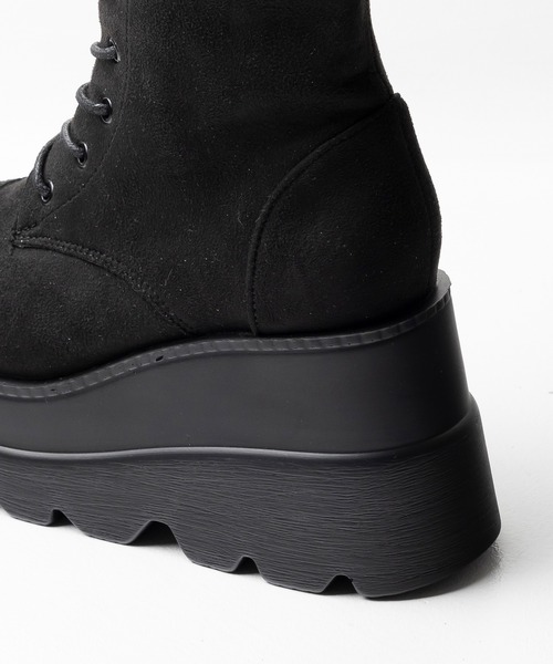 attagirl（アタガール）の「厚底ソールレースアップロングブーツ（ブーツ・レディース・アイボリー/ブラック/ブラック系その他・S/M/L/LL/3L）」の21枚目の写真