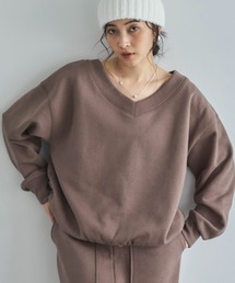 Doux archives（ドゥアルシーヴ）の「裏起毛Vネック前後２WAYプルオーバー（スウェット・レディース）」