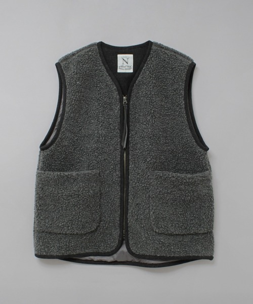 RNA-N(アールエヌエーエヌ)の「V0169 ウールボアベスト(ベスト・レディース・チャコール/オートミール/ブラウン・FREE)」の2枚目の写真