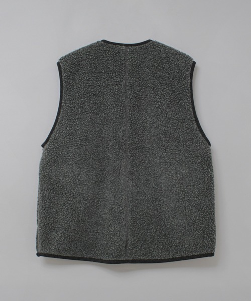 RNA-N(アールエヌエーエヌ)の「V0169 ウールボアベスト(ベスト・レディース・チャコール/オートミール/ブラウン・FREE)」の4枚目の写真