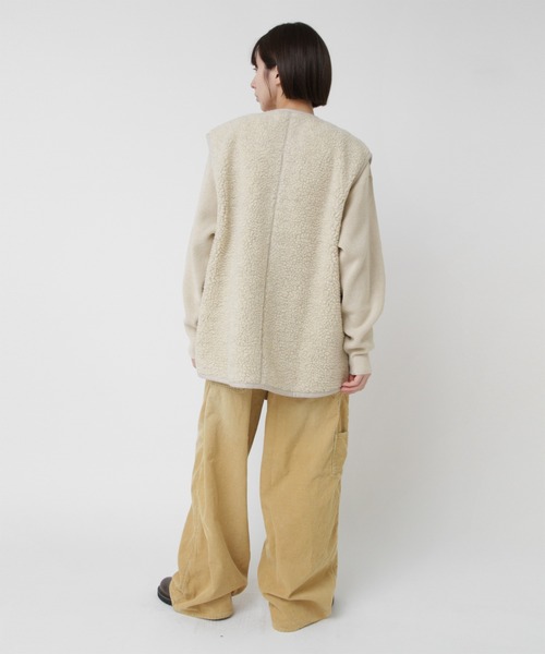 RNA-N(アールエヌエーエヌ)の「V0169 ウールボアベスト(ベスト・レディース・チャコール/オートミール/ブラウン・FREE)」の10枚目の写真