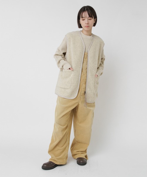 RNA-N(アールエヌエーエヌ)の「V0169 ウールボアベスト(ベスト・レディース・チャコール/オートミール/ブラウン・FREE)」の8枚目の写真