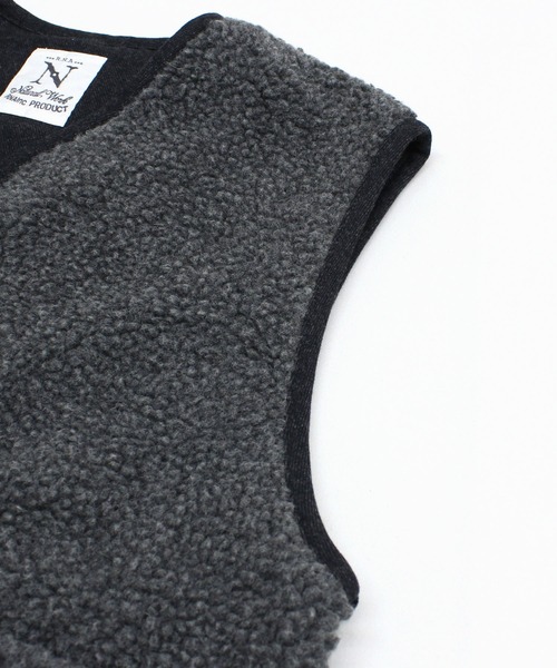 RNA-N(アールエヌエーエヌ)の「V0169 ウールボアベスト(ベスト・レディース・チャコール/オートミール/ブラウン・FREE)」の12枚目の写真