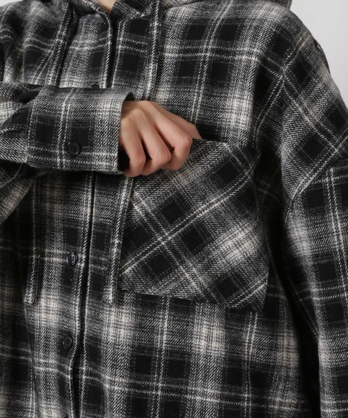 セール】ネルチェックフードシャツ / 611814（シャツ/ブラウス