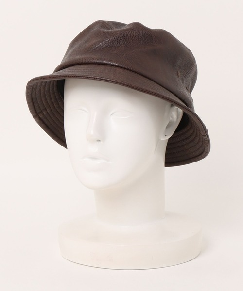 AVIREX（アヴィレックス）の「【RES】【AVIREX】SYNTHETIC LEATHER BUCKET HAT（ハット・メンズ・ブラウン・FREE）」の2枚目の写真