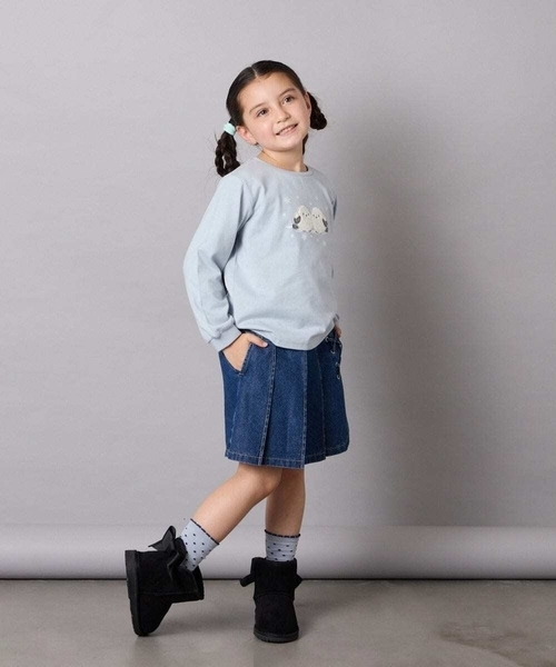 a.v.v（アーヴェヴェ）の「[17-24cm]【毎年人気NO.1/撥水加工/クッションインソール】リボン付フェイクムートンブーツ（ブーツ・キッズ・ライトピンク/ライラック/ブラック/ベージュ・17/18/19/20/21/22/23/24）」の7枚目の写真